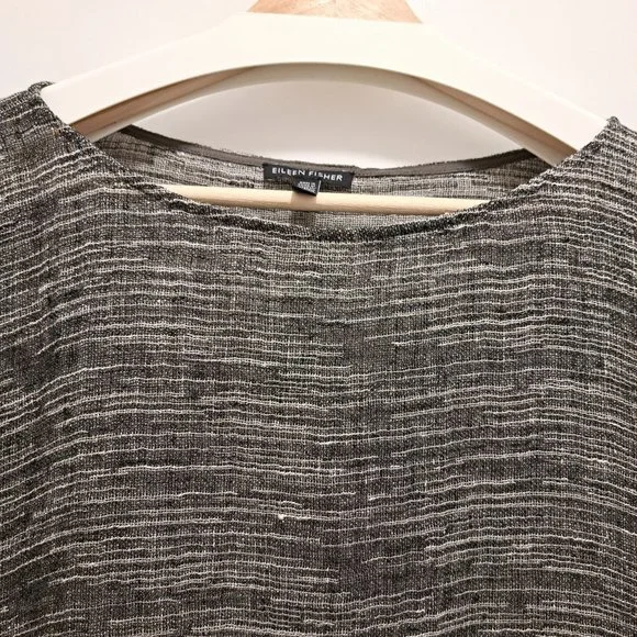 Eileen Fisher Linen Gauze Strata Top Size L - Picture 3 of 7